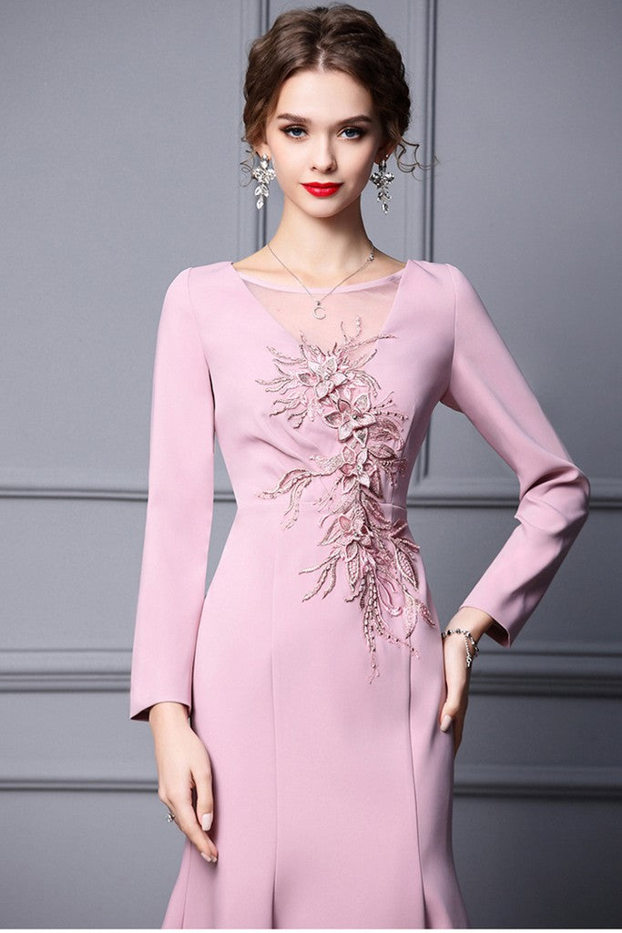 Pink Evening Dress - Dresses
