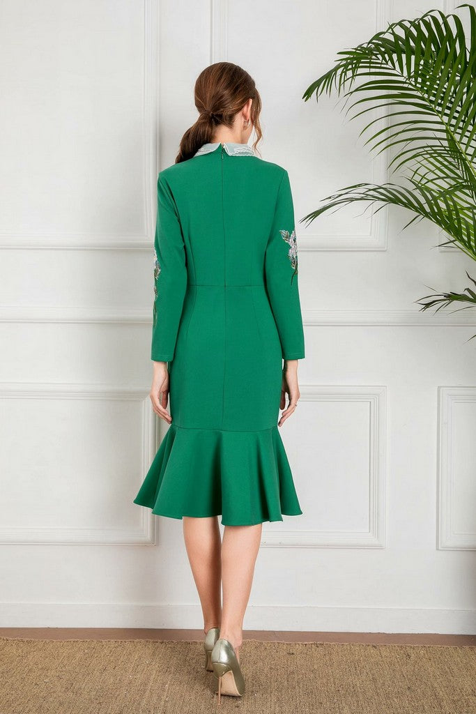 Green & Multicolor floral print Dress - Dresses