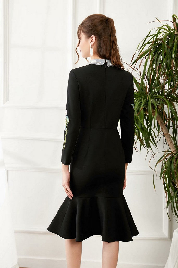 Black & Multicolor floral print Dress - Dresses