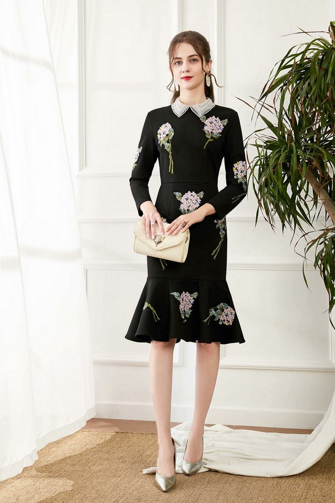 Black & Multicolor floral print Dress - Dresses