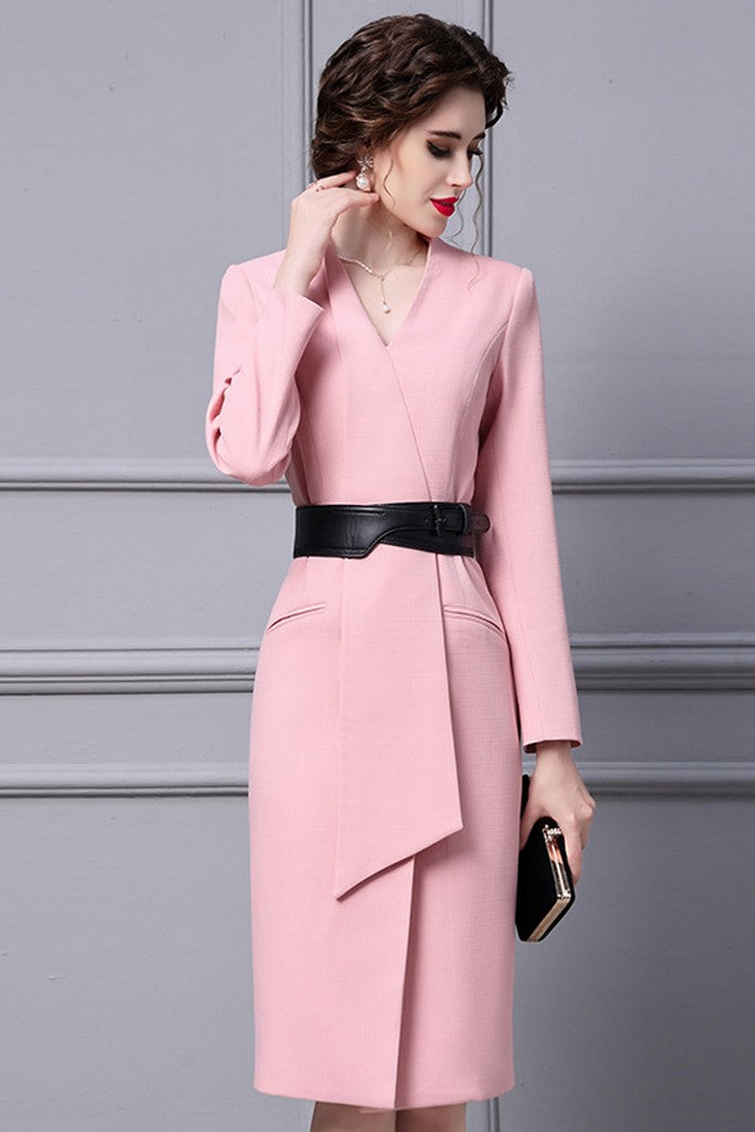 Pink Office Dress - Dresses