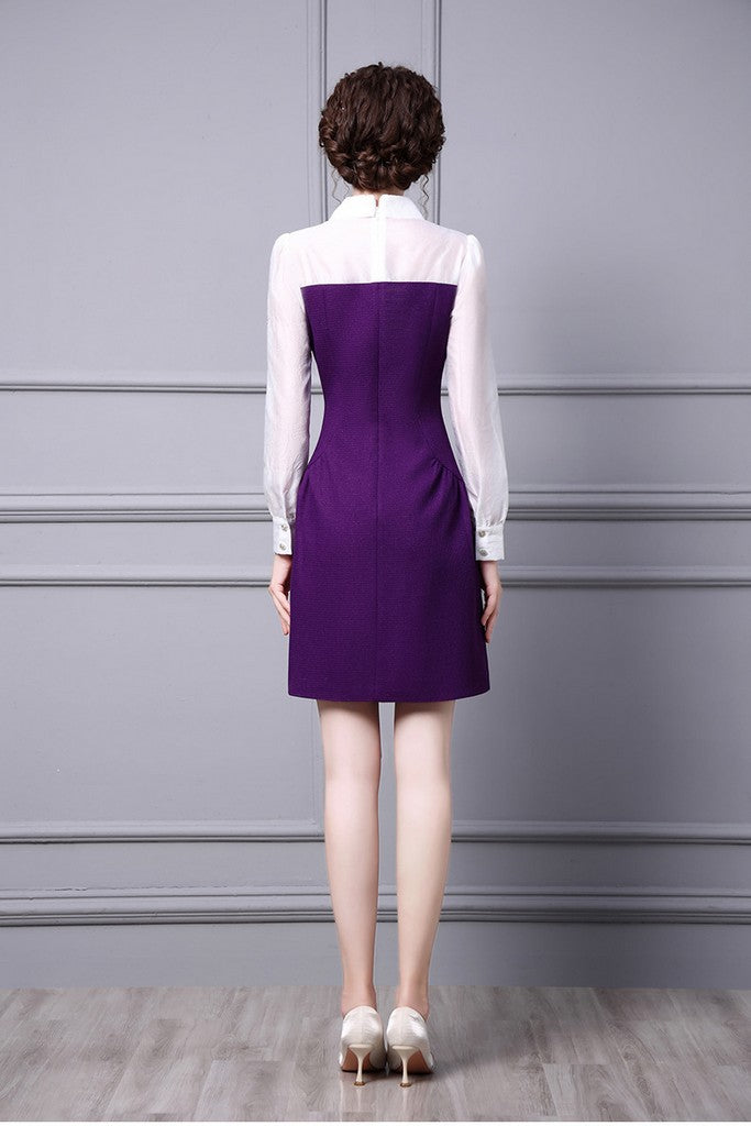 Purple Office Dress - Dresses
