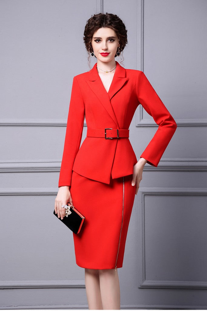 Red Office Dress - Dresses