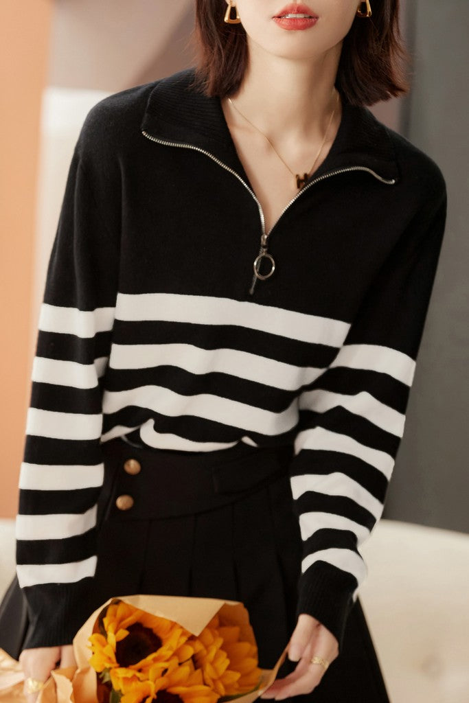Black & White stripes Day Sweater - Sweaters
