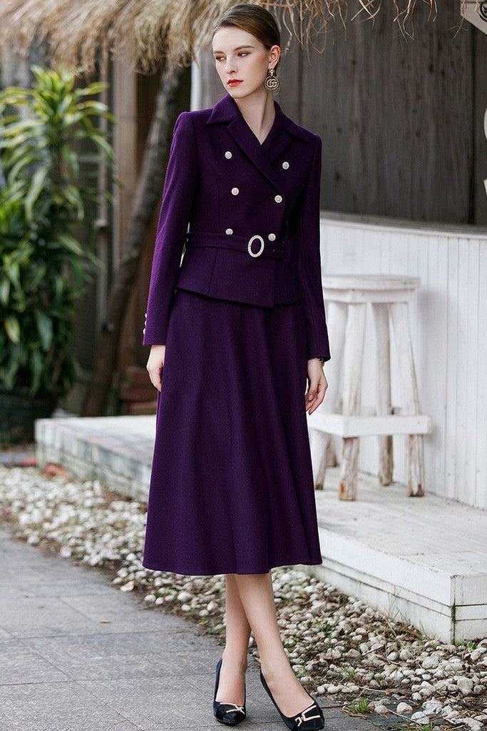 Office Set (Blazer & Skirt) Purple set - Suits