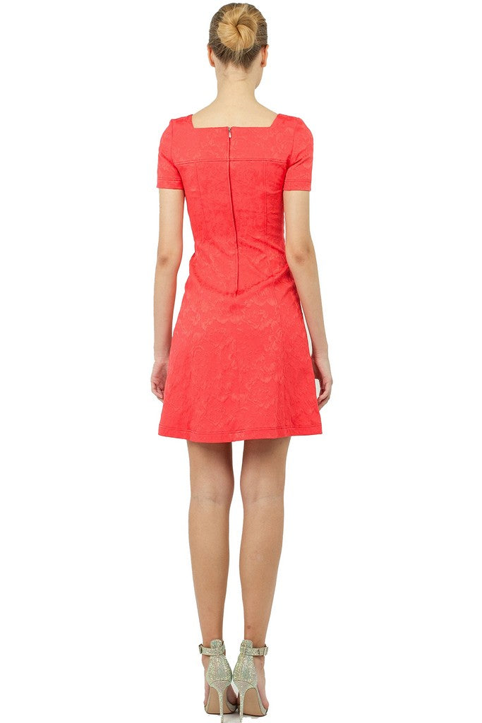 Day Cotton A-line Summer Coral Dress - Dresses