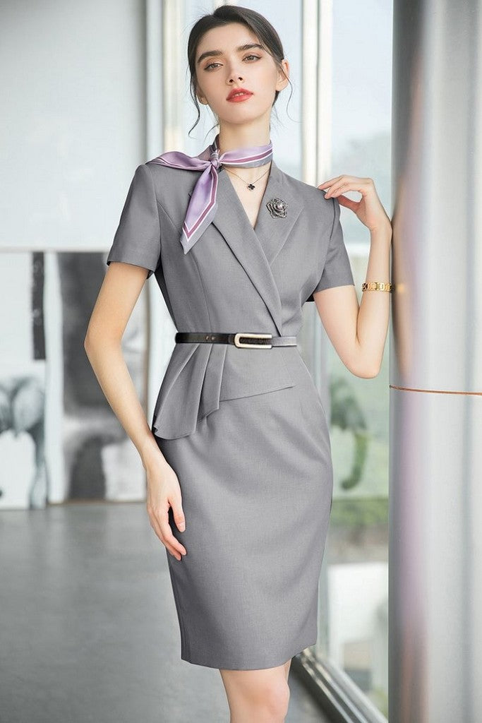 Gray Office Dress - Dresses