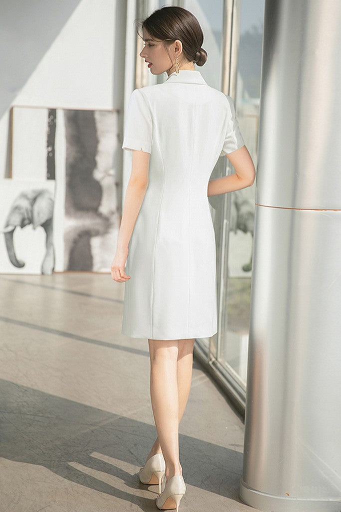 White Office Dress - Dresses
