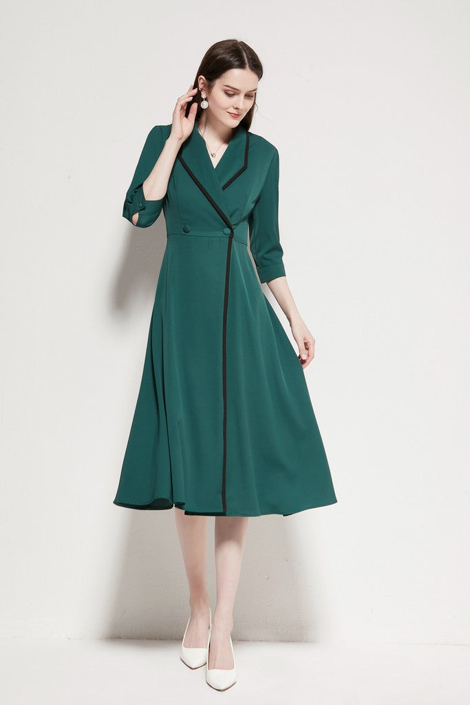 Dark Green Dress - Dresses