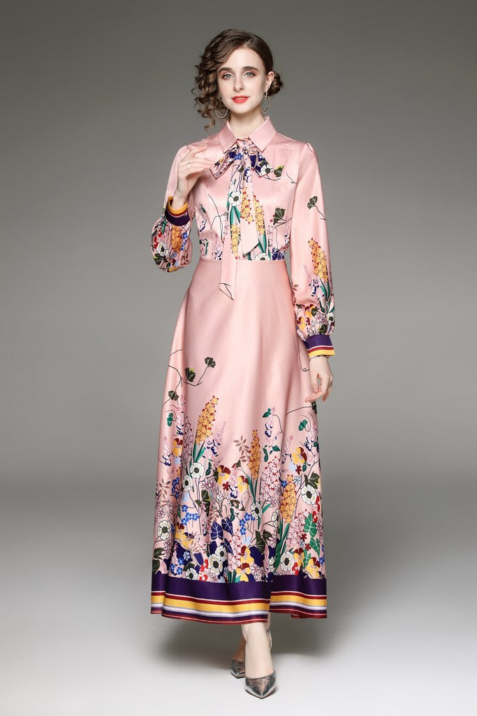 Pink & Multicolor Print Dress - Dresses