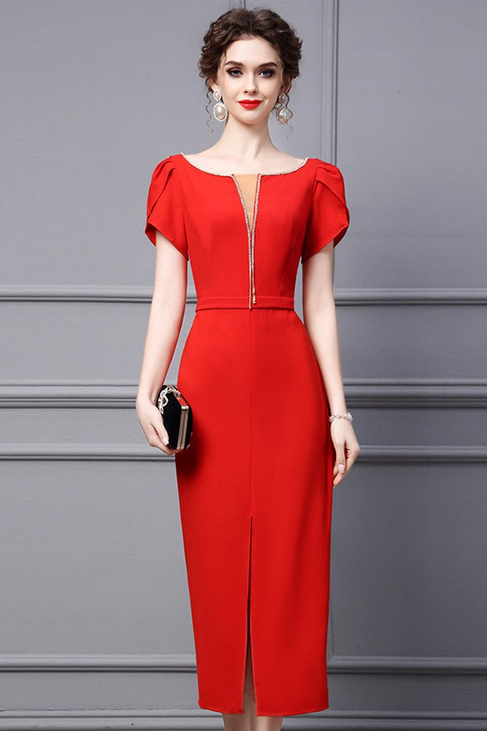 Red Evening Dress - Dresses